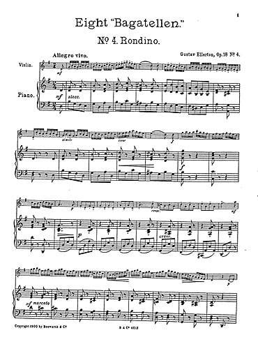 Rondino For Violin And Piano Op.18 No.4
